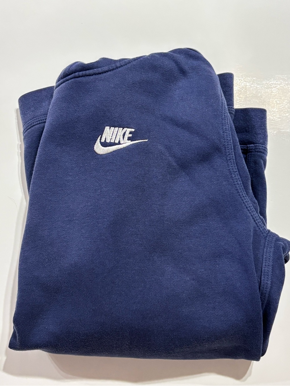 Nike Navy Blue Kids Sweatpants with White Swoosh Logo